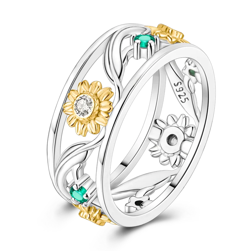 Women's 925 Sterling Silver Zircon Wedding Ring