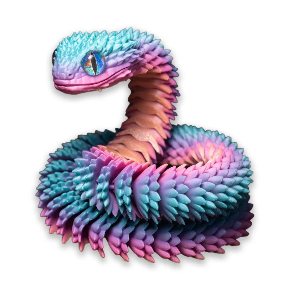 30cm 3D Printed Snake Toys Funny Printed Animals Snake Christmas New Year Craft Ornament Simulation Animal Home Desktop Ornament, image 12