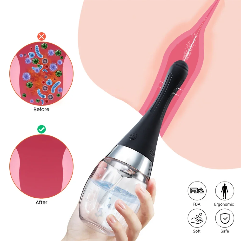 Brinquedos sexuais elétricos para mulheres, Douche vaginal e anal, Plug Cleaning Tool, Dilator extremo, Limpador anal feminino, DlidoBrinquedos sexuais para adultos