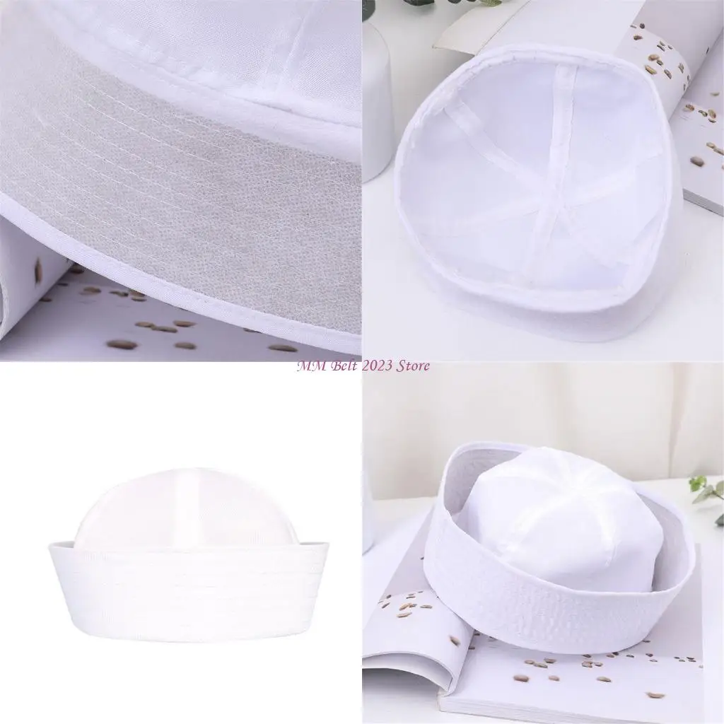 White Sailor Hats Navy Captain Hats Yacht Hat for Teens and Adults Barnacle Boy Hat Costume Sailor Cosplay
