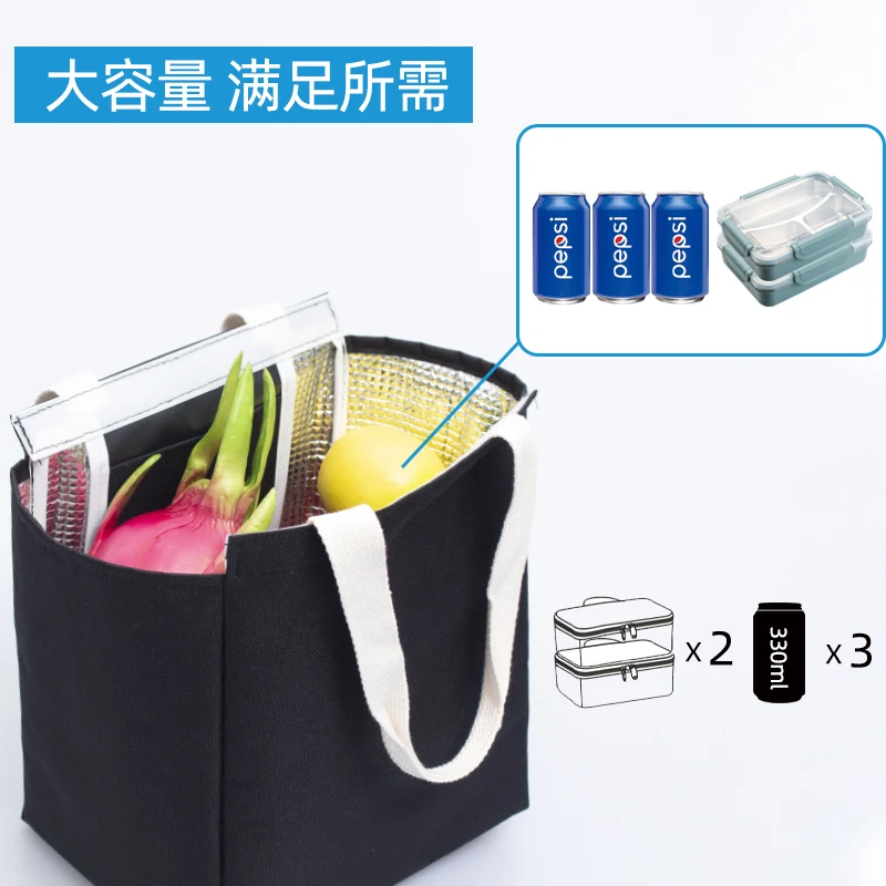Mittagessen Tasche Wärmedämmung Lunch Box Lagerung Handtasche Einfarbig Multifunktionale Kind Schule Mittagessen Taschen Picknick Lebensmittel Beutel Neue – Detail 3
