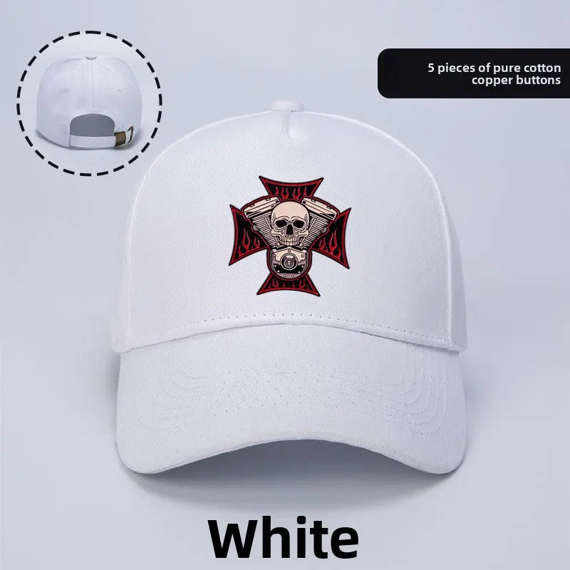 Summer Engine Block Skull Cross Printed Baseball Cap Unisex Adjustable Men Women Sport Trucker Hat Quality Personalized Caps