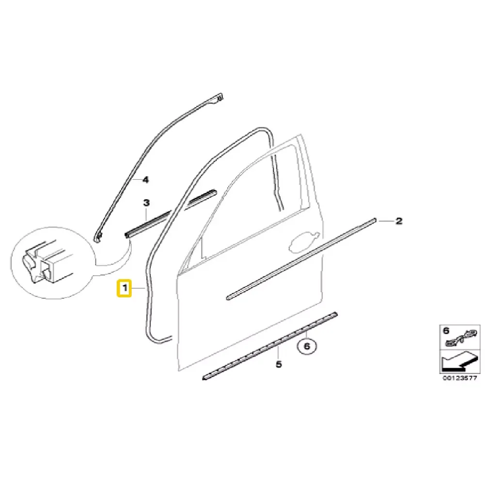 Rubber Door Seal E60 E61 Seal Front Door Installation As Shown In The Picture Easy To Use Non-Deformation Design