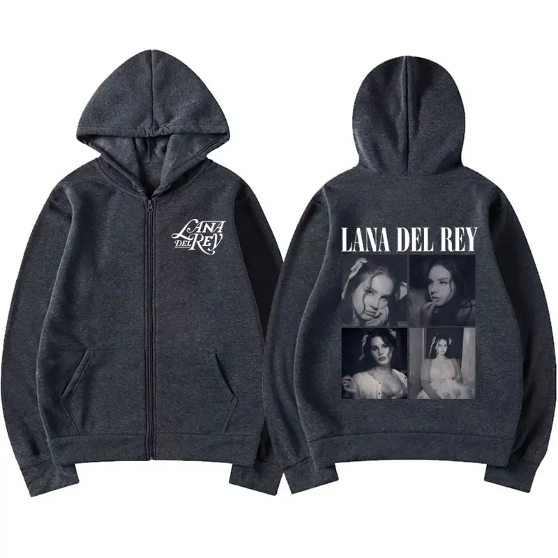 Retro Lana Del Rey Zip Up Hoodie Ultraviolence New Music Album Sweatshirt Men Women's Hip Hop Style Fashion Zipper Jacket Hooded