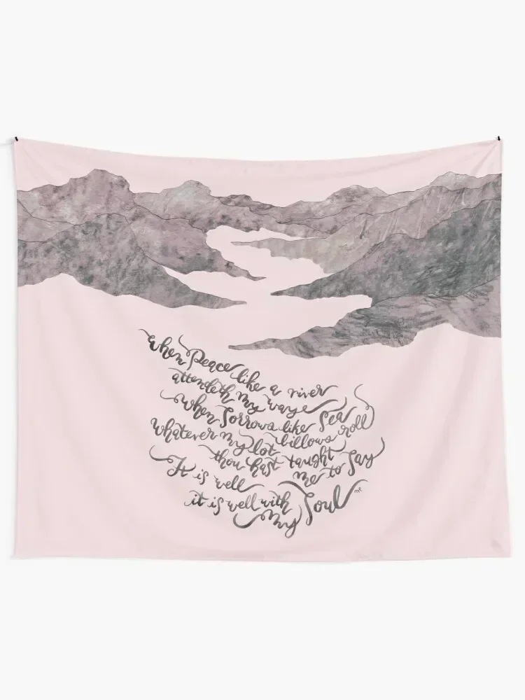 It Is Well With My Soul - pink&grey Tapestry Decorations For Your Bedroom Decorative Wall Murals Tapestry