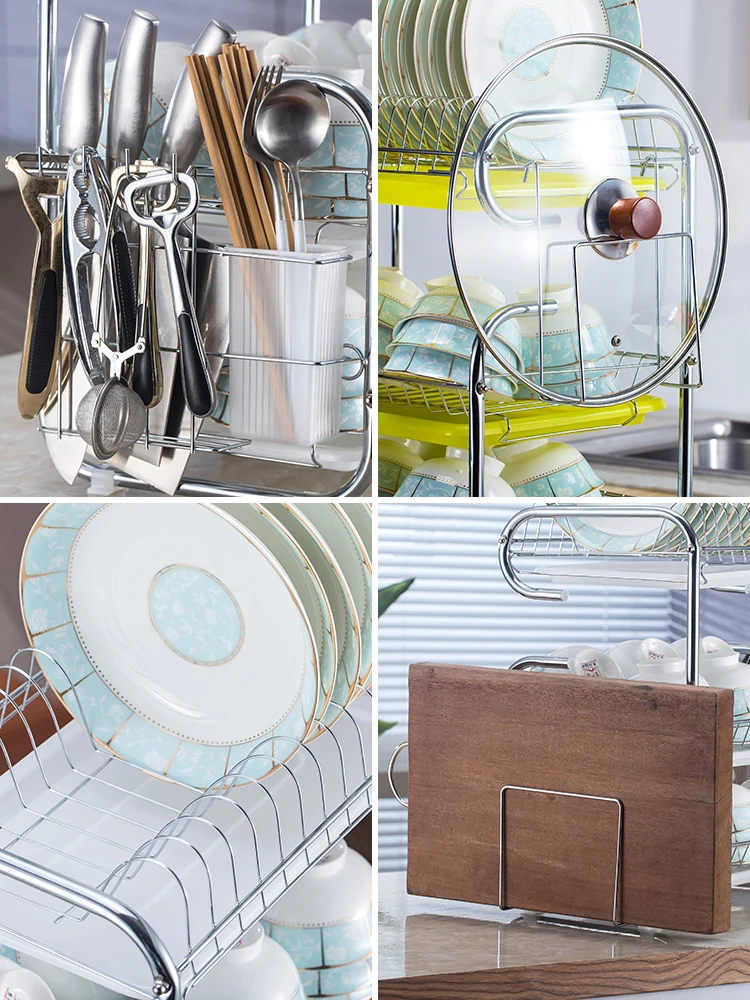 Kitchen Storage Rack Supplies Tableware Storage Box Plate Bowl Storage Rack Knife Rack Cupboard Dish Draining Bowl Rack Kitchen