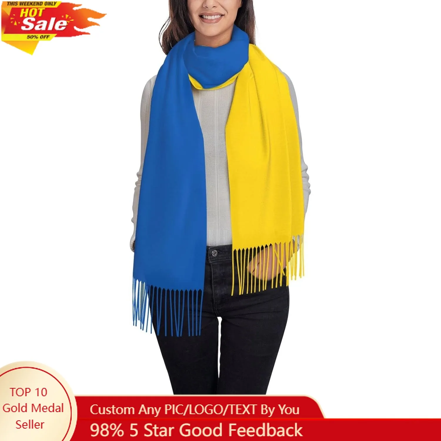 

Flag of Ukraine Scarf For Women and Men Winter Warm Scarves Large Shawl Wrap Shawl Gifts
