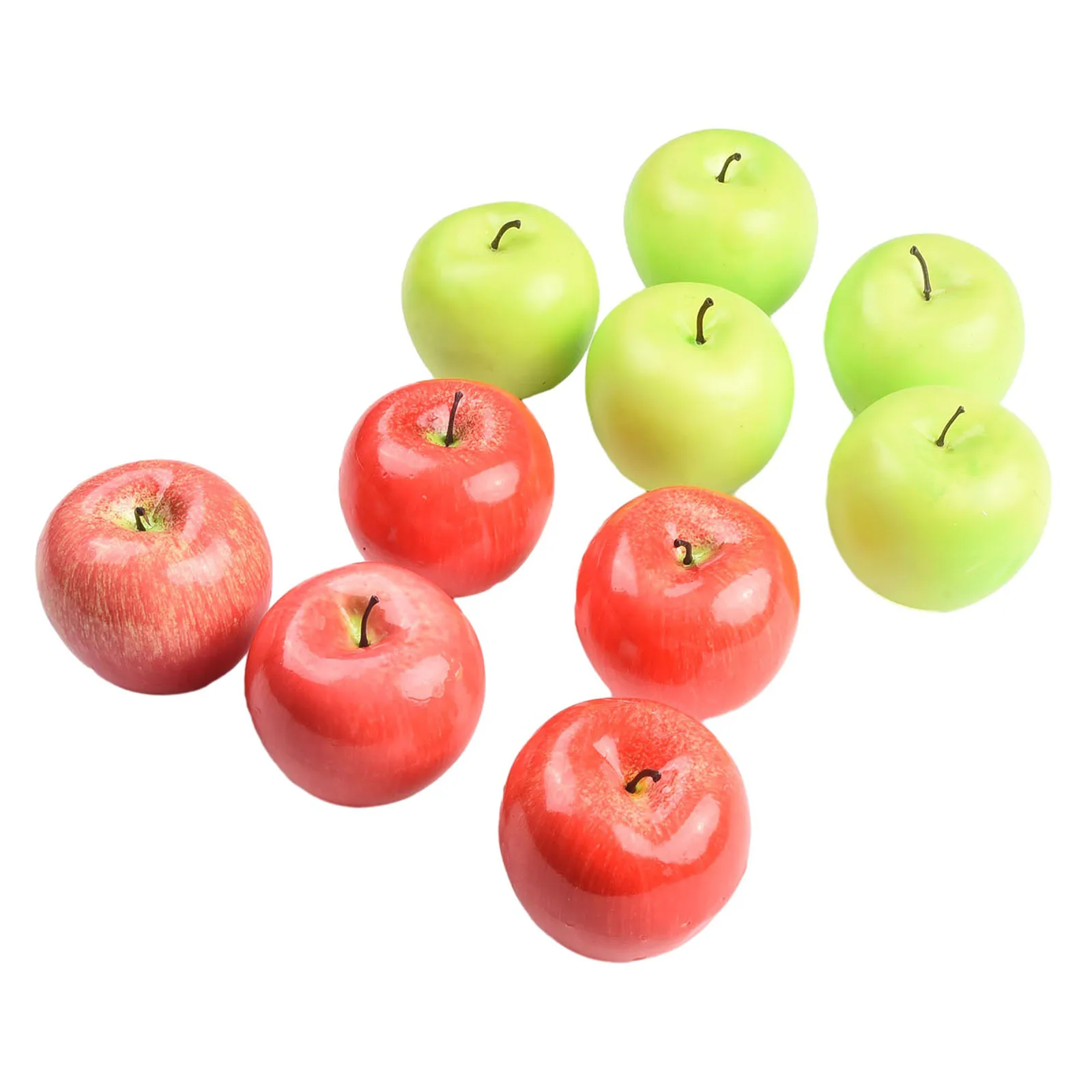 10pcs Large Artificial Fake Red Green Apples Fruits Kitchen Home Food Decoration Festive Party Supplies Artificial Apples