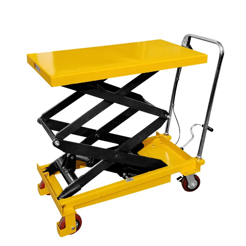 Hugong Source Factory 500kg Mobile Scissor Lift Multifunctional Manual Hydraulic Lifting Platform Car