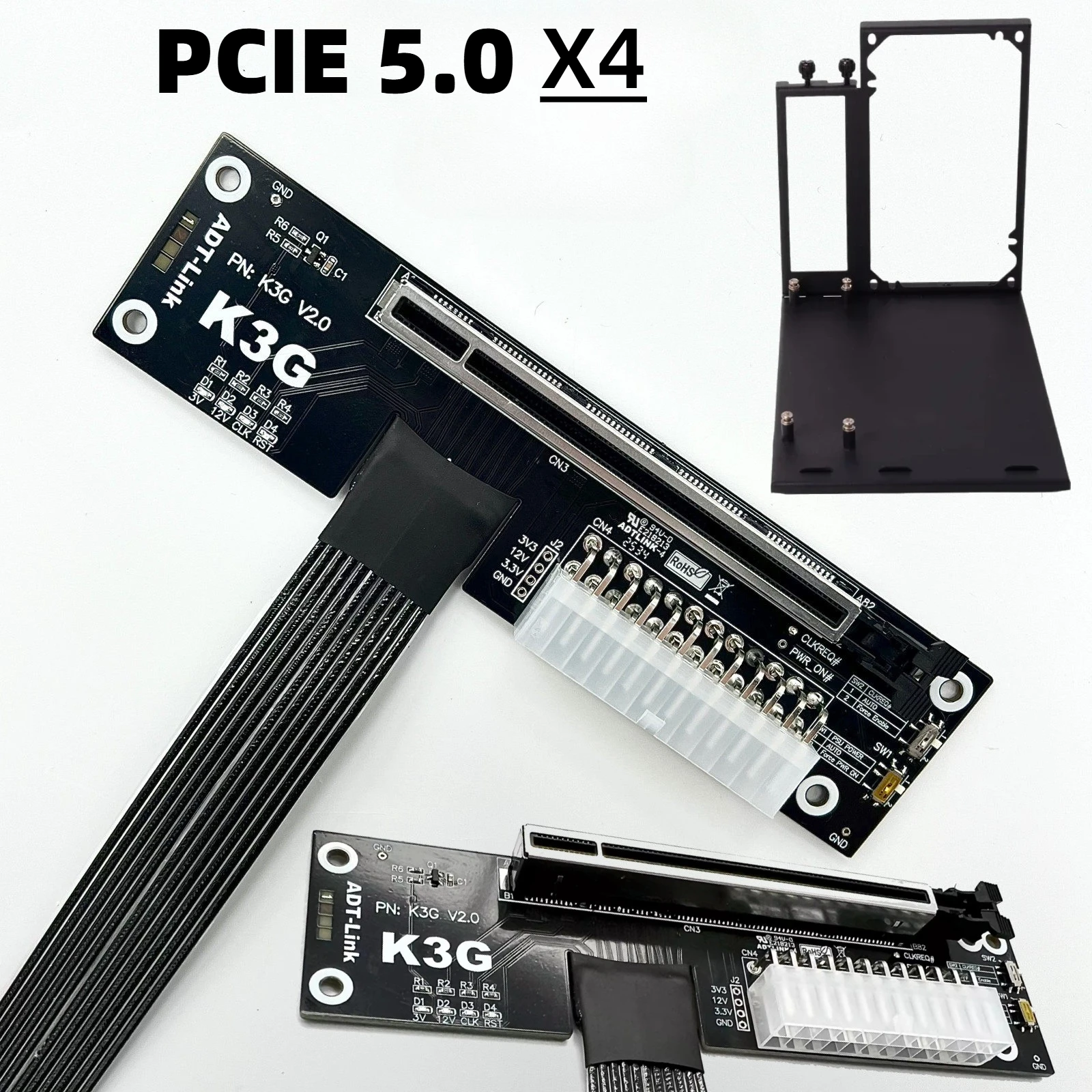 Upgrade M.2 Nvme To PCI-E 5.0 X16 EGPU Adapter Cable External Graphics Card Docking Station For ITX/STX Laptops M2 K43SG-BK-30CM