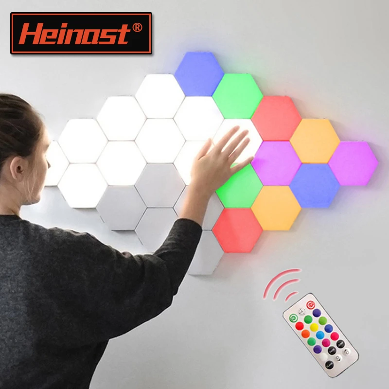 RGB LED Hexagon Light Bluetooth Indoor Wall Light APP Remote Control Night Light Computer Game Room Decoration Bedroom Bedside