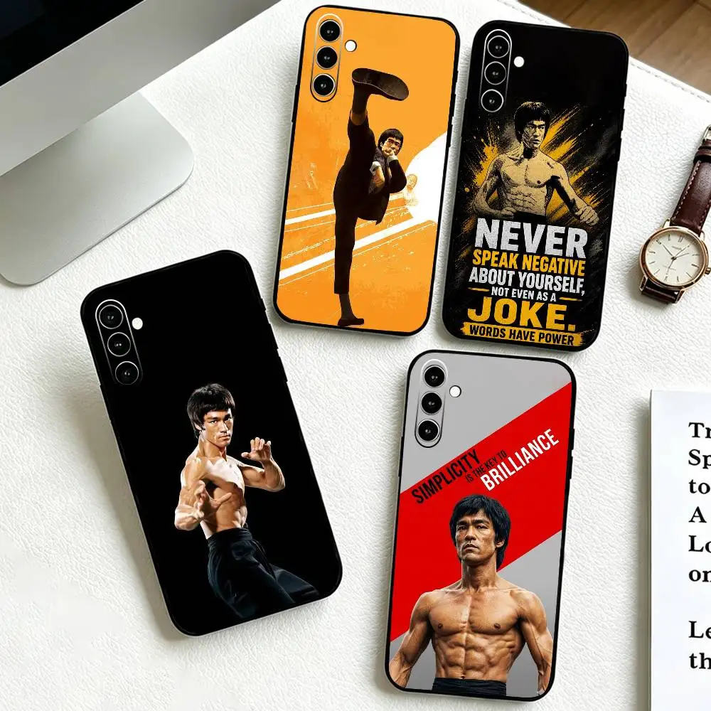 B-Bruce L-Lee Li Xiaolong Kung Fu  Phone Case For Samsung Galaxy A73,A72,A71,A70,A53,A52,A51,Others Soft Black Cover