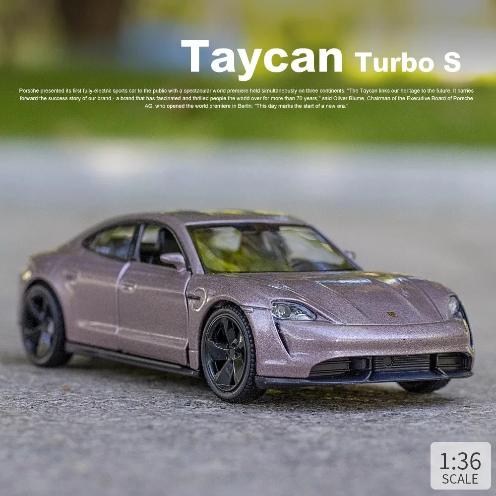 1:36 Taycan Turbo S Car Metal Diecast Similation Toy Vehicle Model Pull Back Car Alloy Toy Car For Kids Boys Gifts Diecast