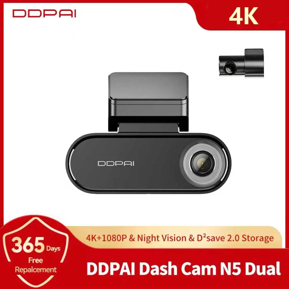 

DDPAI Dash Camera N5 Dual Car Cam Front and Rear Car Recorder 4K Car DVR Dash Camera Recorder AI 5G WIFI GPS 24H Parking Monitor