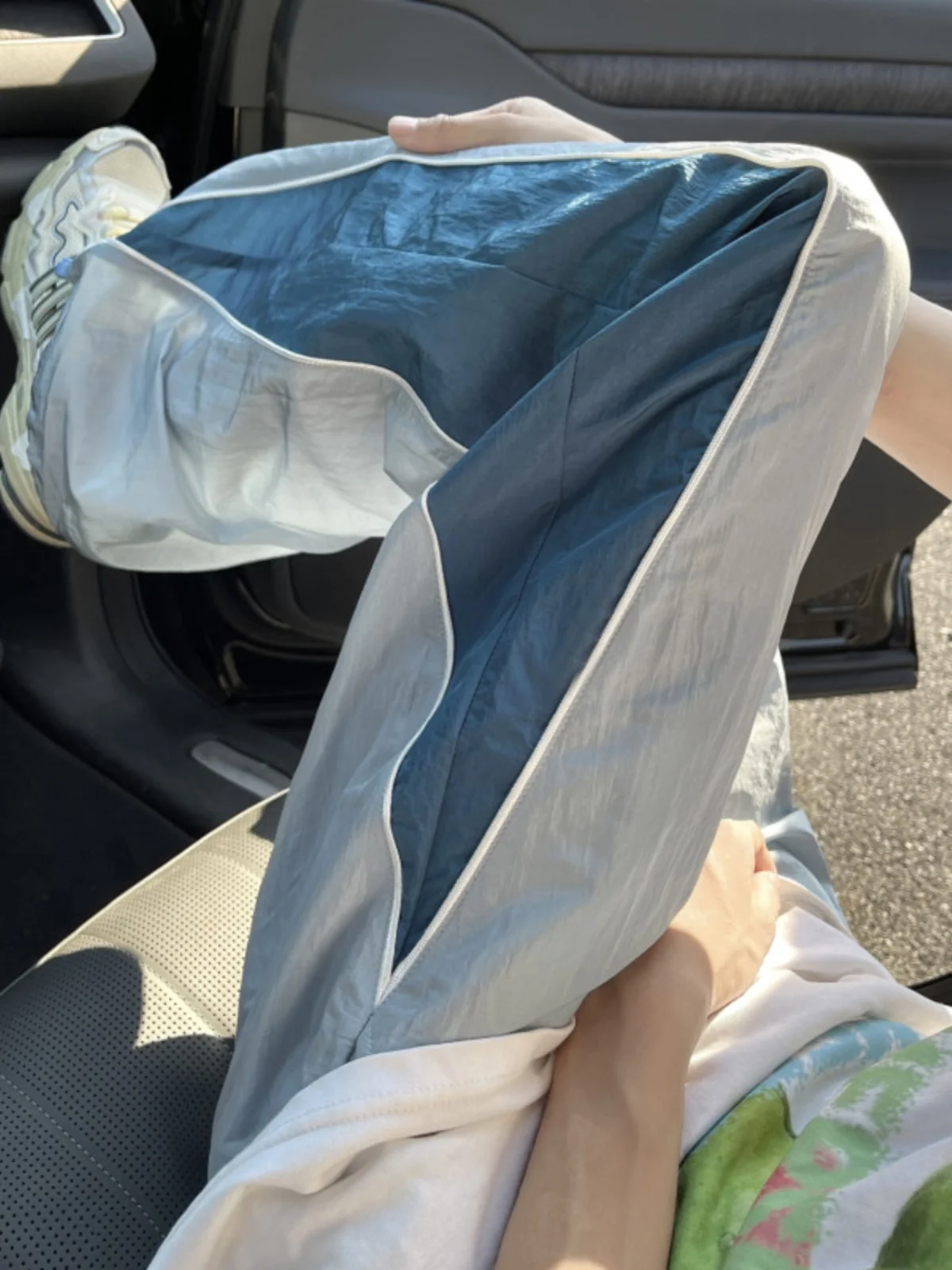 

Qui Dry Splice Color Ice Silk Paratrooper Pants Men's Summer Dopane Workwear Thin Legging Casual Loose Fit Low Waist