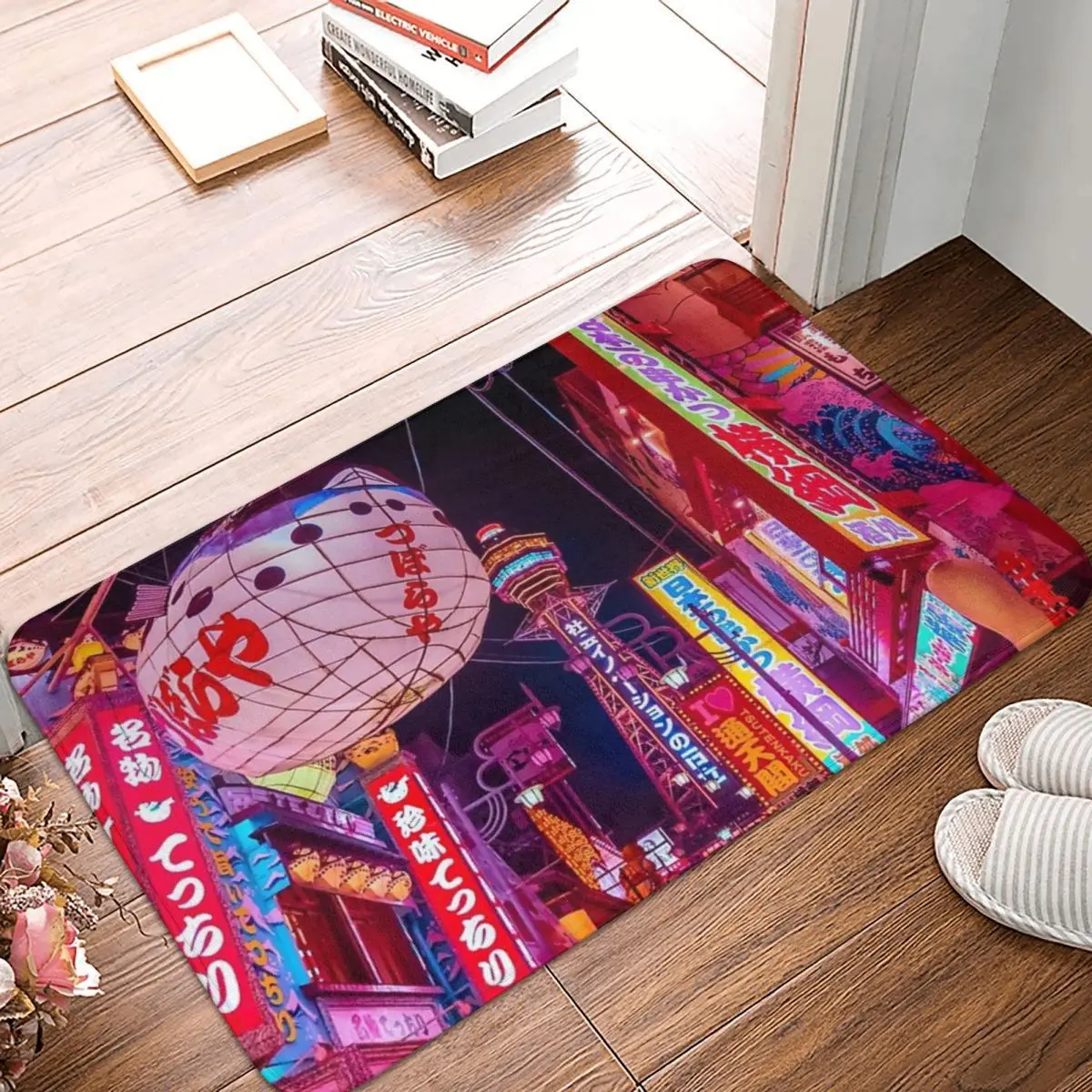 

Electric Postcard From Osaka 40x60cm Carpet Polyester Floor Mats Fashionable Durable Festivle Gifts