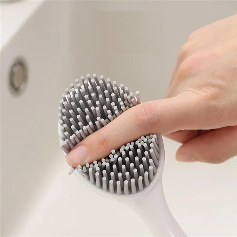 【Must-Haves】Non Stick Dish Pan Brush With Bamboo Handle, Dishwashing And Cleaning Double Head Pan Brush And Cup Brush