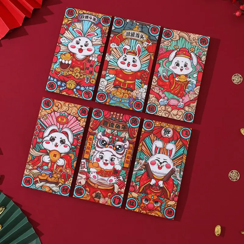 2023 Wedding Lucky Packets Gift Bag Chinese New Year Red Envelopes Cartoon Rabbit Red Envelopes Spring Festival Money Pockets