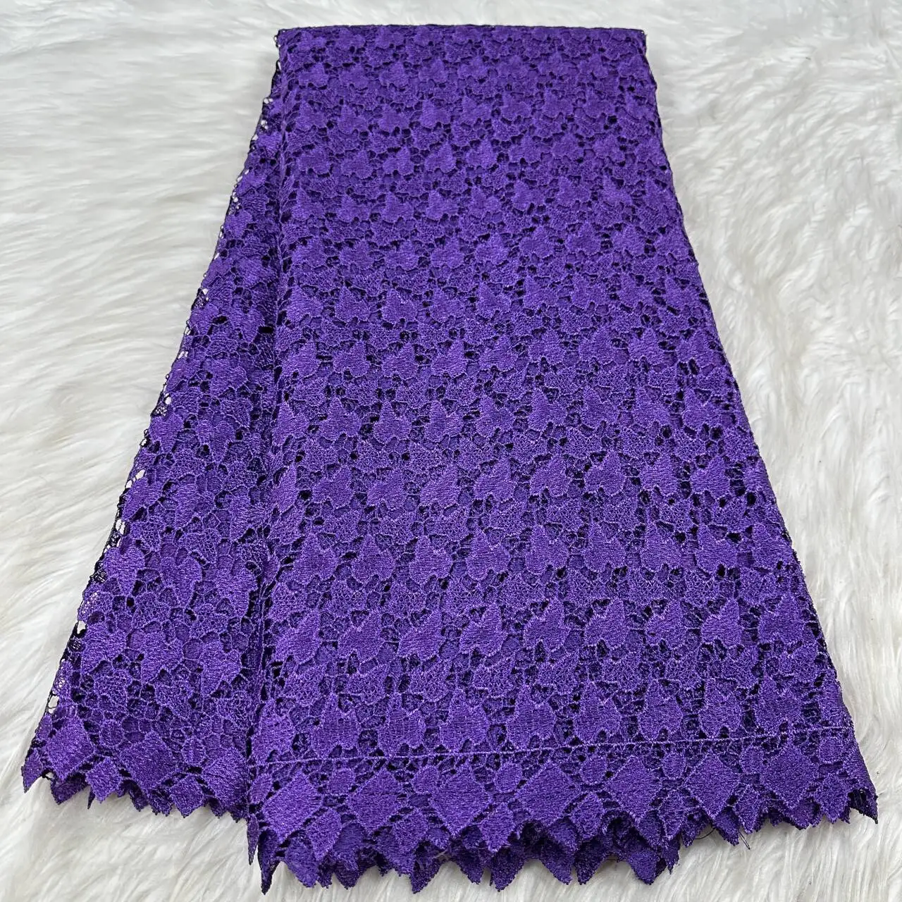 

Оптовая продажа, африканская кружевная ткань, 5 ярдов, высокое качество, 2025, фиолетовый нигерийский шнур, кружевная ткань, водорастворимое гипюровое кружево для шитья