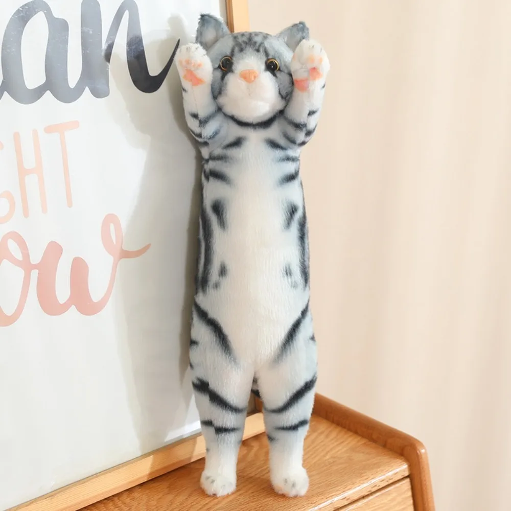 

PP Cotton Simulation Cat Plush Toy Stuffed Animal Lifelike Stuffed Cat Plush Doll Standing Kawaii Jumpping Kitten Plush
