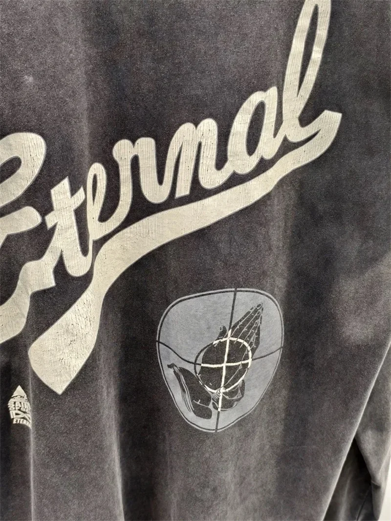 Saint Michael Oversized Eternal Longsleeve Sweatshirt Oversized Black Washed Men’s T Shirts