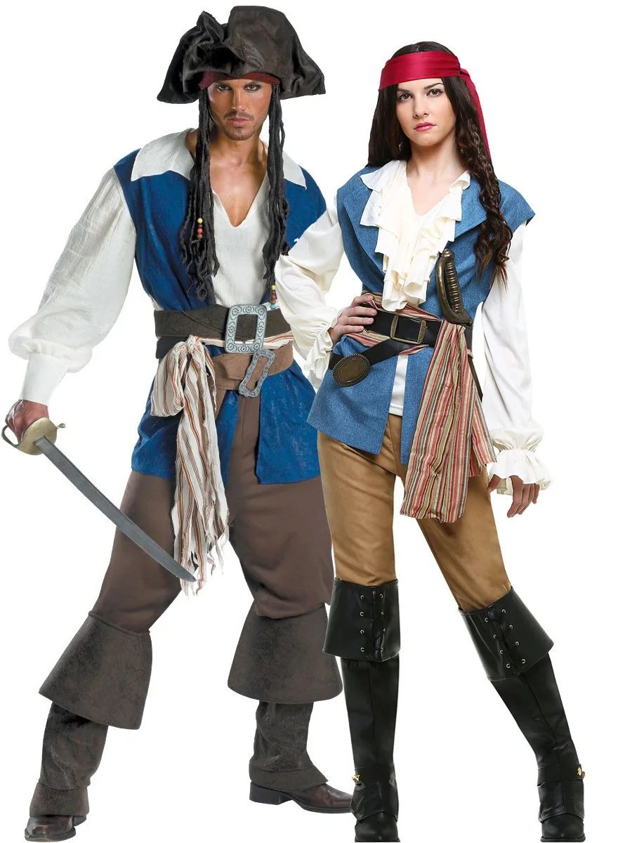 

Caribbean Pirate Captain Men's Cosplay Costume loween Cross-Border Role-Plang Outfit Sailor orm Stage Performance Wear