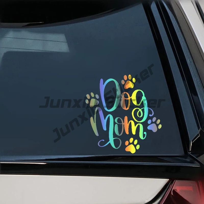 Show Your Love for Your Dog - Adorable Dog Mom Decal Vinyl Sticker for Cars, Trucks, SUVs, and More!