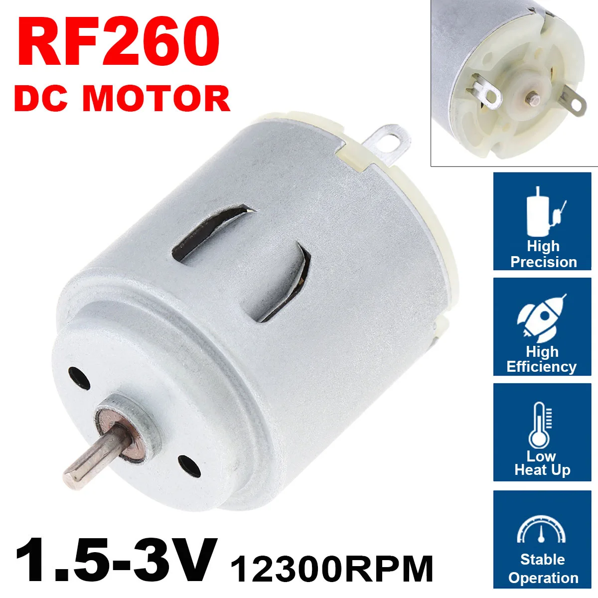 R260 DC 3.0V 4.73A 12300RPM giocattolo motore Dumper micromotore elettrico piccolo giocattolo motore con spazzola di carbone per modello giocattolo fai da te