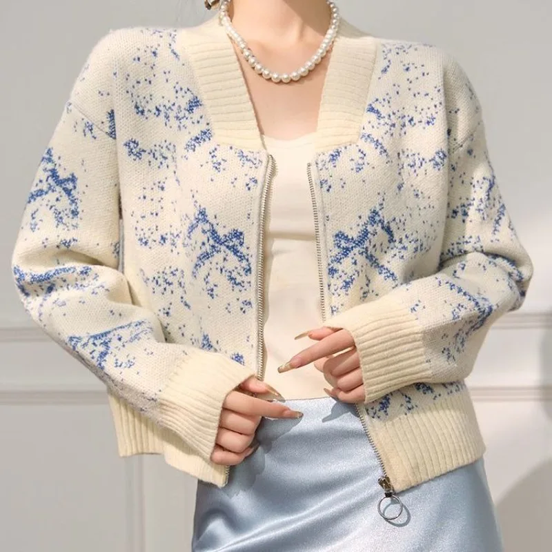 Blouse Jumper Coat Women's Spring/Autumn Knitwear Cardigan New Comfortable Minimalist Casual Niche Versatile Elegant Distinctive