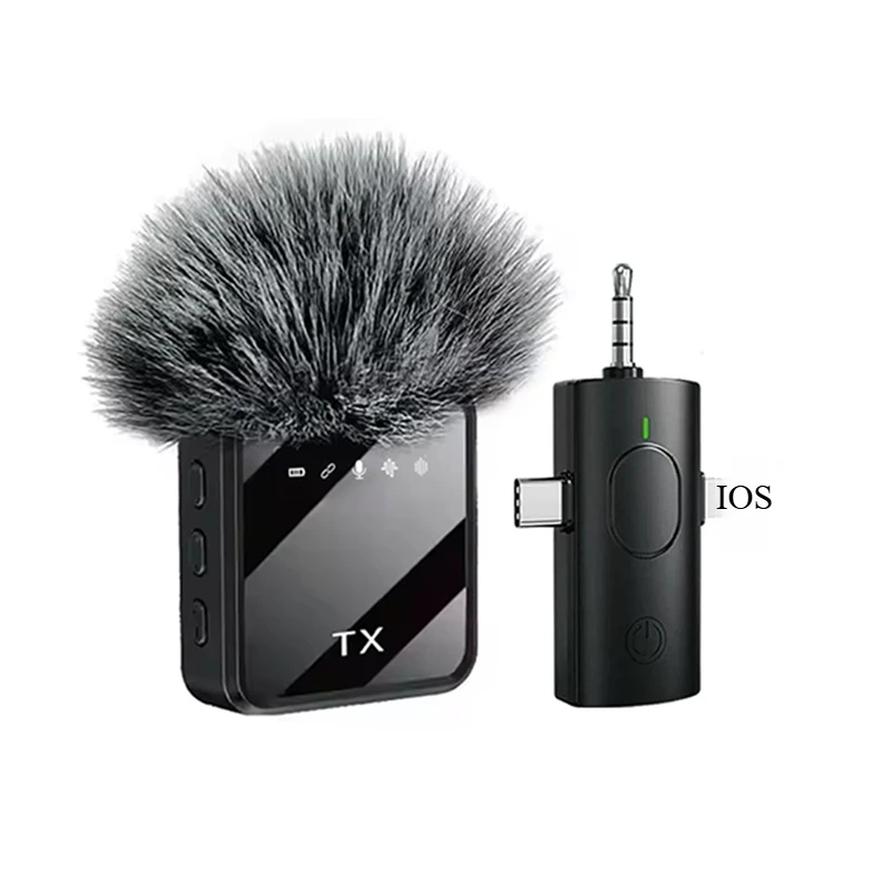 Micrófono inalámbrico mini para iPhone, Android, cámaras, entrevistas, vlogs, cancelación de ruido, micrófono de solapa 6