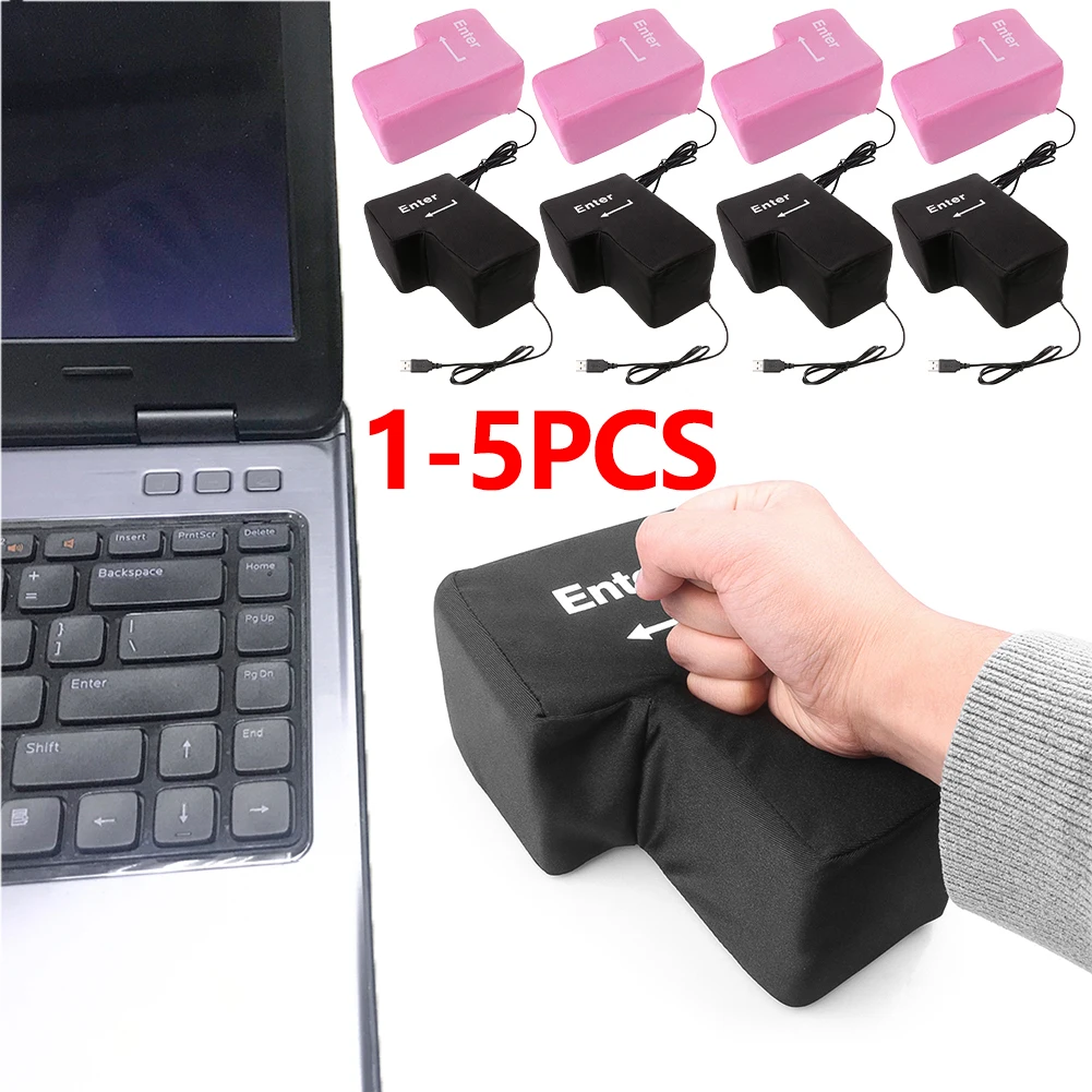 كبير USB أدخل مفتاح مكافحة الإجهاد زر الضغط الكمبيوتر USB لوحة المفاتيح تنفيس زر سطح المكتب وسادة الملحقات للمبرمج #1