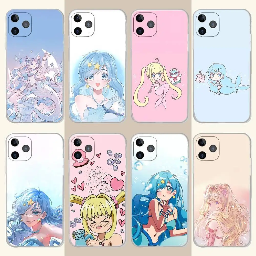 

Phone Case For iPhone 17,16,15,14,13,12,11 Pro,Max,Plus,X,XS,XR,SE4,E Mini M-Mermaid Melody Pichi Transparent Soft Cover