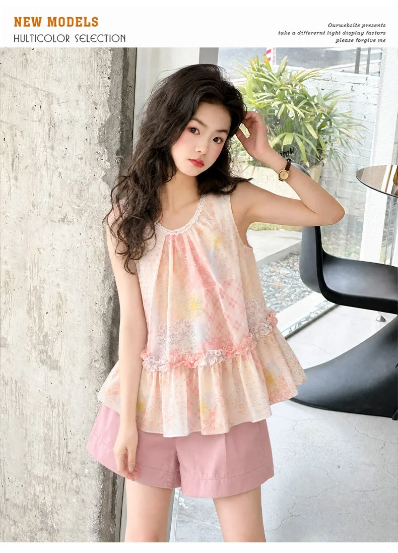 2026 New Teenage Casual Clothing Suits,  Baby Girls Fashion 2 Piece Sets, Blouse + Shorts    5 -12 T