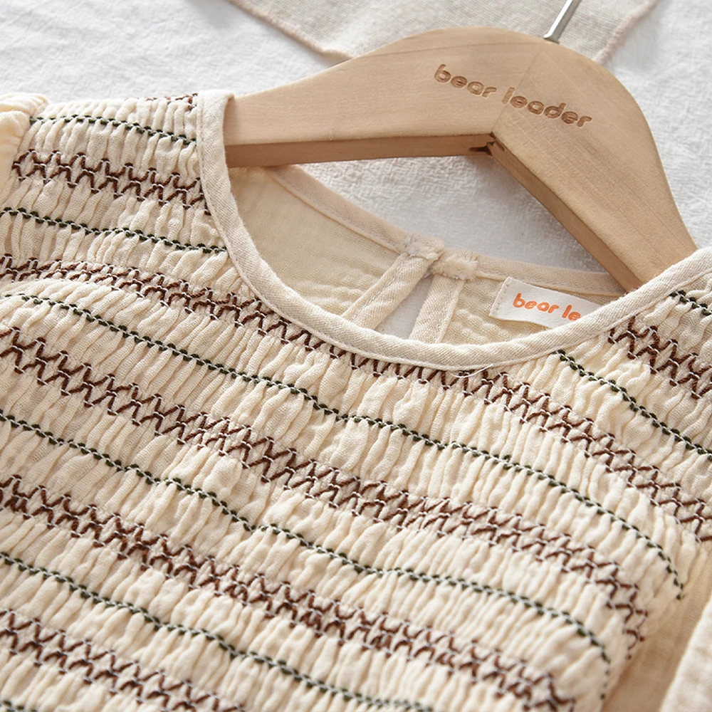 خريف جديد منقوشة بلوفر بأكمام طويلة + بنطال ذو قصة أرجل واسعة طقم مكون من قطعتين للفتيات بعمر 3-7 سنوات ملابس غير رسمية على الطراز الريفي #4