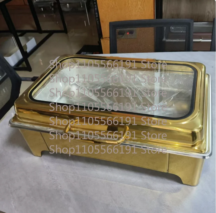 Food Warmer Fuel Pan Saving Gold Stainless Steel Set Chafing Dish Buffet