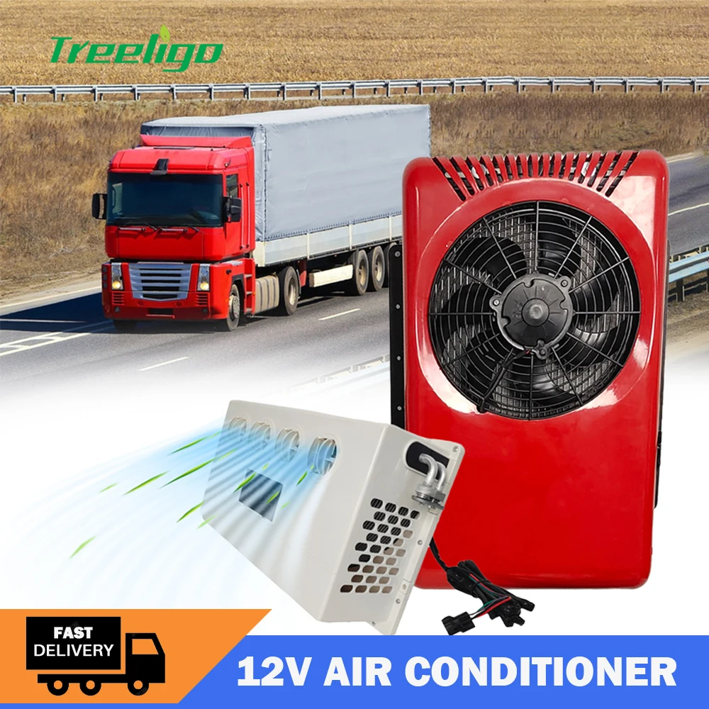 

Treeligo AC 12V 24V 10500btu Electric Car Air Conditioner Automotive Split Parking For RV Motorhome Truck Tractor Camper Van Bus