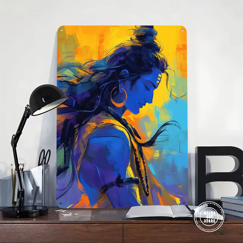 Shiva the Dreamer Tinplate Posters Customizable Wall Art Retro Vintage Metal Signs for Home Room Mancave Decoration Garage Cozy