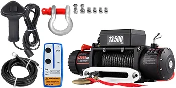 13500lbs Elektrische Seilwinde für Auto und LKW | SIHAO 13500 LBS 12V Elektrische Seilwinde 27M 92FT Synthetikseil Drahtlose und Kabelgebundene Fernbedienung Offroad-Bergung für 4X4 Truck Jeep SUV ATV UTV Anhänger Boot – Detail 11