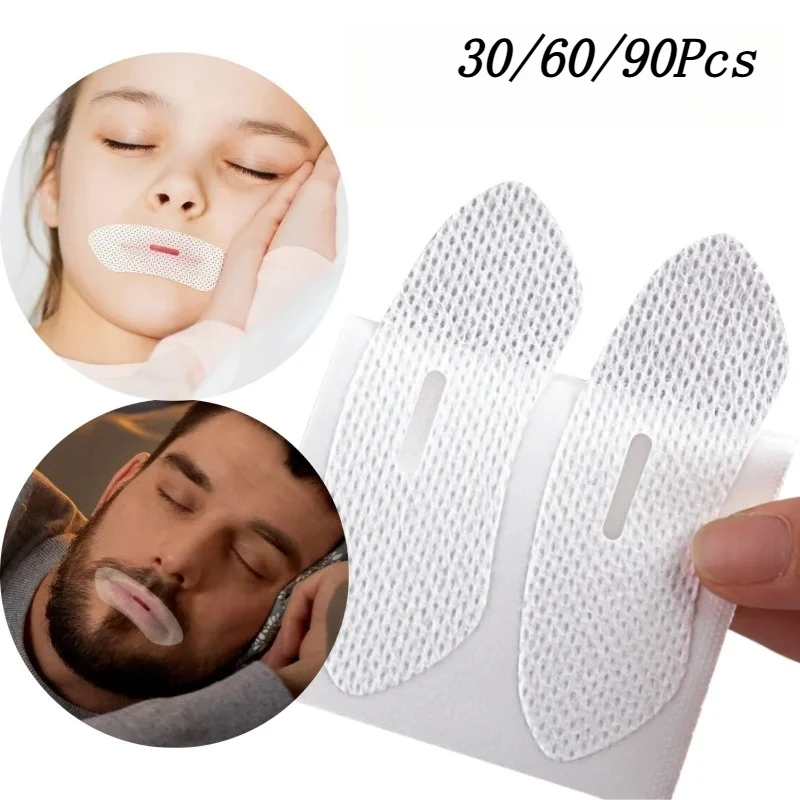 30-90Pcs Anti Snoring Sleep Strips Sticker Mouth Correction Sticker Gentle Less Mouth Seal Tape For Children Adult Night Sleep