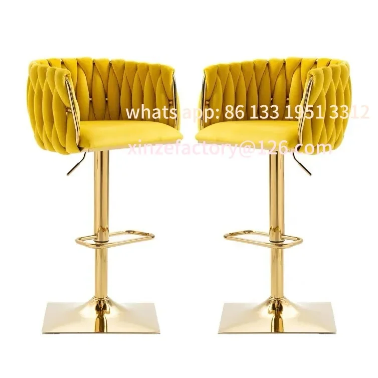 

Customizable Richome Bar Chair Rotating Cashier Counter High Chair Modern And Simple Backrest Height-adjustable Chair