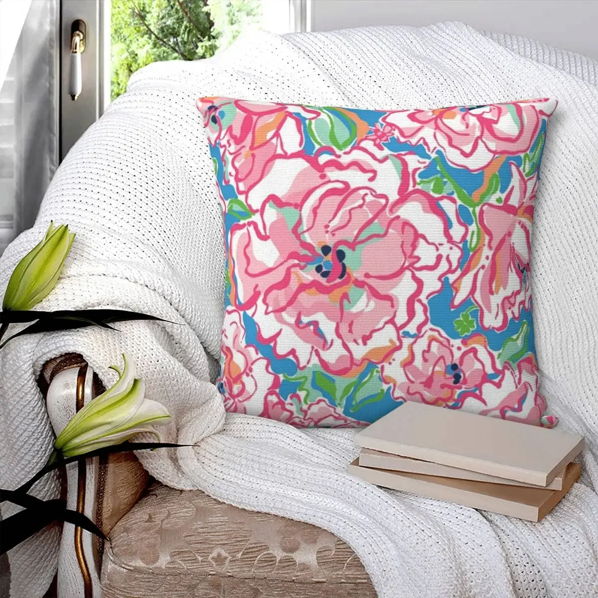 Lily Pulitzer Pillowcase Polyester Pillows Cover Cushion Comfort Throw Pillow Sofa Decorative Cushions Used for Home Bedroom