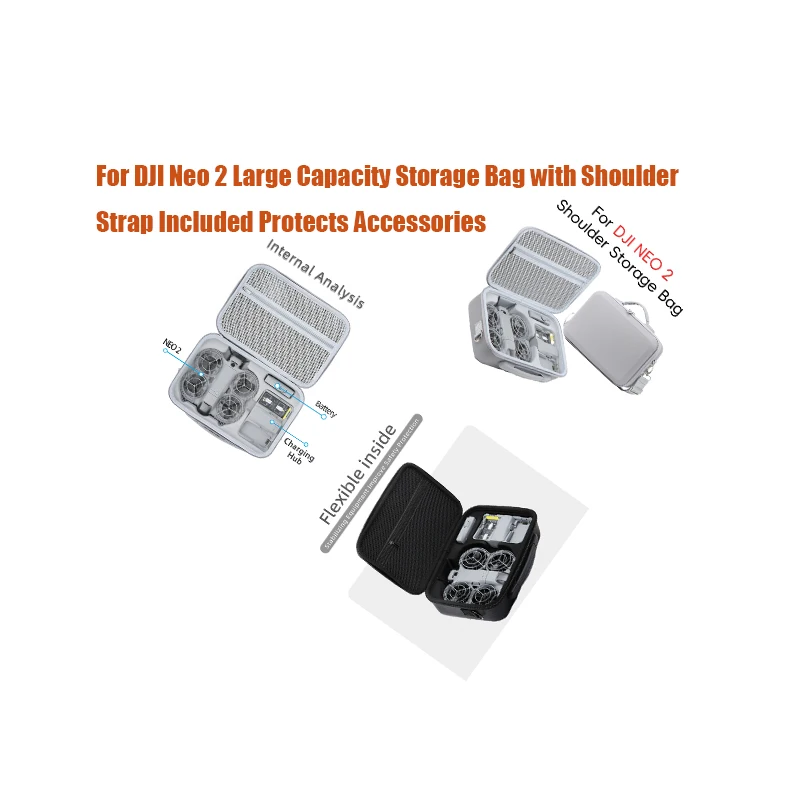 

For DJI Neo 2 Large Capacity Storage Bag with Shoulder Strap Included Protects Accessories