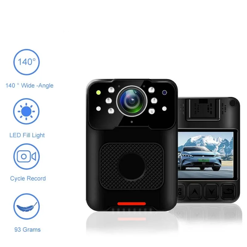 مقاوم للماء كاميرا يمكن حملها بالجسم 1080P ملف التشفير الأشعة تحت الحمراء للرؤية الليلية كام كاميرا Bodycam صغيرة الرياضة DV إنفاذ القانون DVR