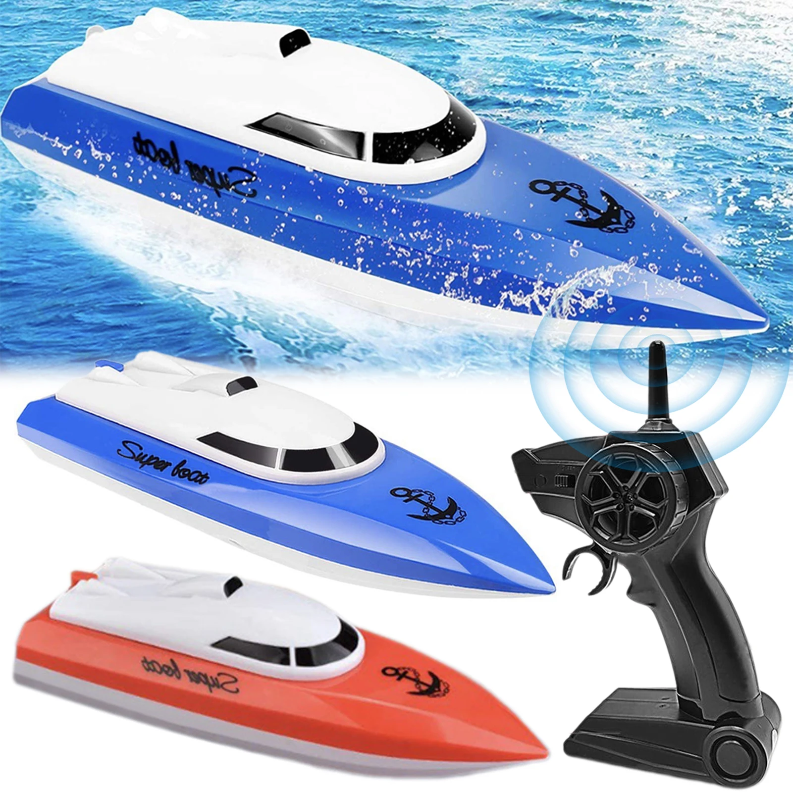 

RC-Remote Control Boats for Lake/Pool 2.4GHz High Speed Electric RC-Racing Boat Water Play Toy Present for Boys Girls