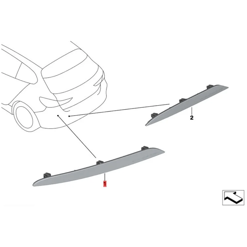 OB-1 Paar Heckstoßstangen-Reflektor-Lichtverkleidung 63247450639 7450640 für BMW 1 2er F40 F22 F23 2017–2024 7295421 63147295422 Teile