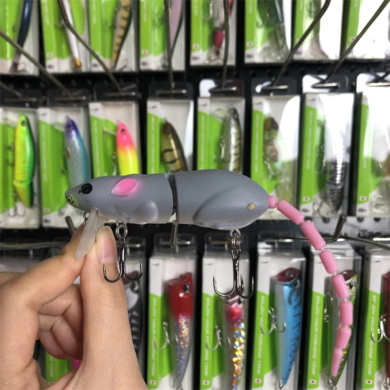 LURETV اليابان EVERGREEN نفس النمط سطح الماء الصحوة الطعم EG كبير ماوس السباحة الطعم متعدد القسم الأسماك Swinbait إغراء 15 جرام 9