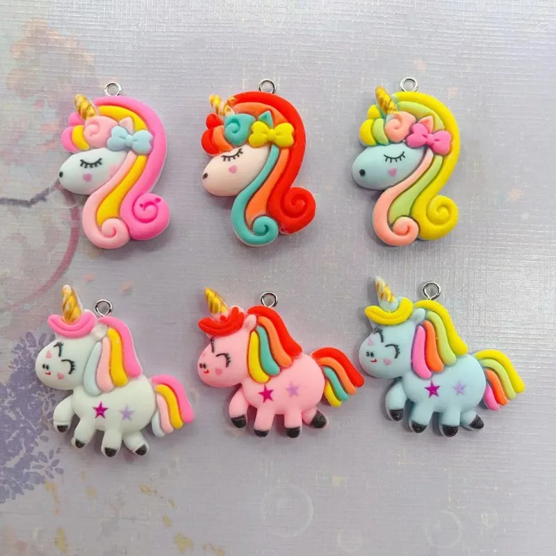 10pcs Rainbow Enamel Unicorn Charm Pendant Jewelry Making Earrings, Bracelets, Necklace Accessories DIY Craft Charm