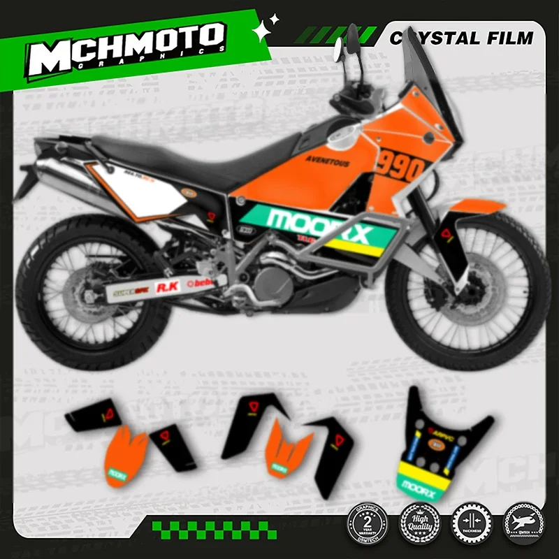 

MCHMFG Full Set Motorcycle Graphics Decals Stickers Kit for KTM ADV990 R S 2003-2016 Number Name Custom