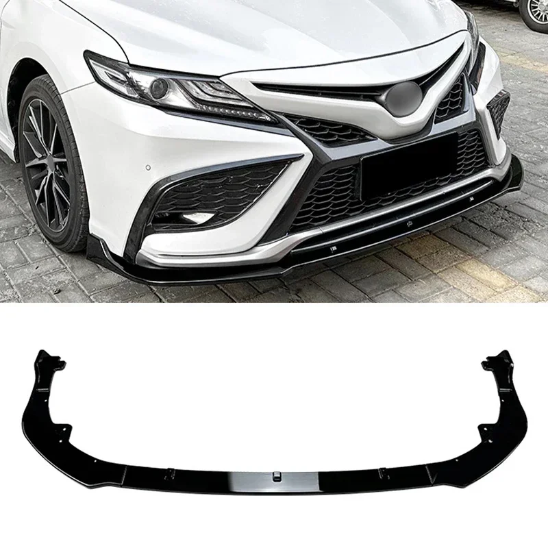 

New! Car Front Bumper Lip Spoiler Splitter For Toyota Camry XV70 Sports Edition 2021 2022 2023 ABS Glossy black Tuning Body kits