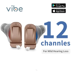 Vibe Invisible Hearing Aids APP Programmable Digital Hearing aid 12 Channel Suppress Howling Noise Cancellation Ear Aids
